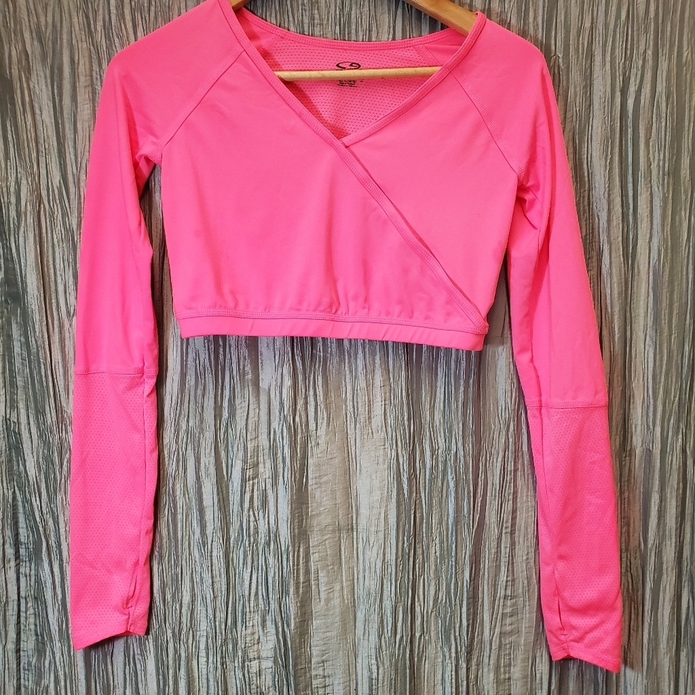 CHAMPION Cropped Long Sleeve Sports with Thumb Hol